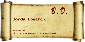 Borda Dominik névjegykártya